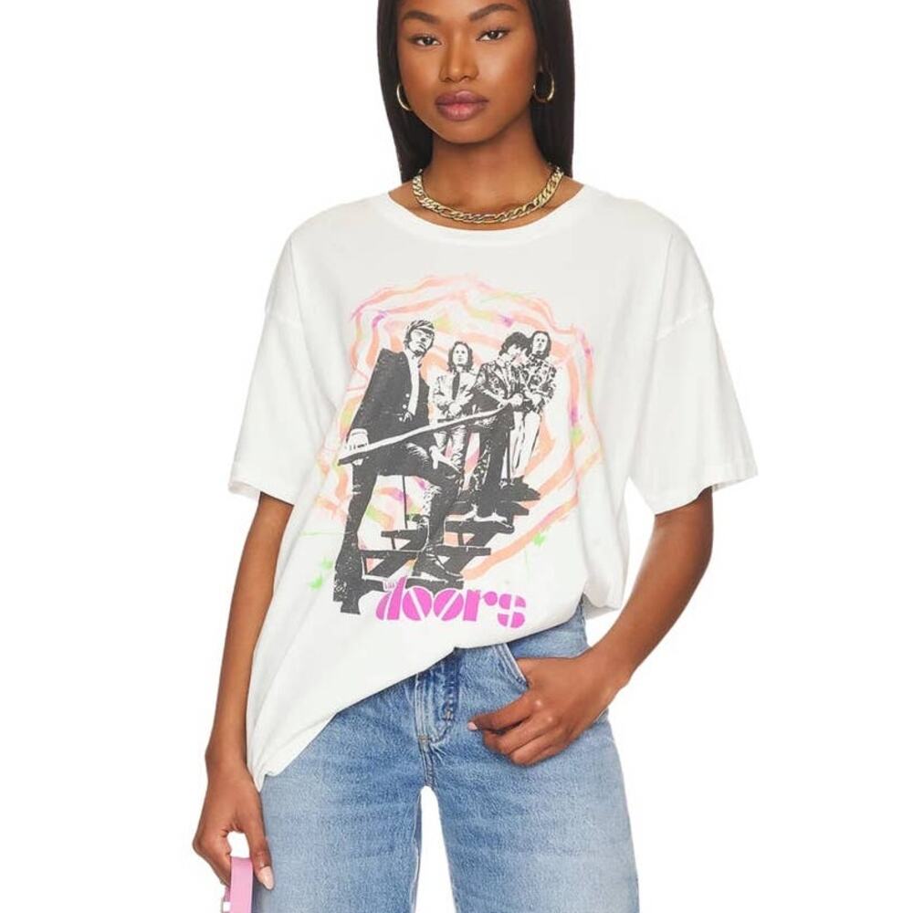 Daydreamer The Doors Spiral Merch Tee Vintage White Small‎